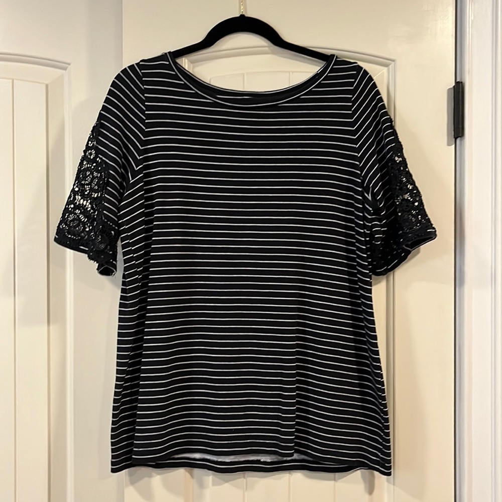 Loft Lace and Striped Tee